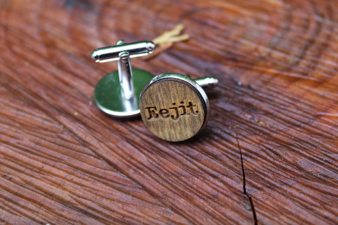 Buck Eejit cufflinks wood silver bronze plated irish slang Etsy