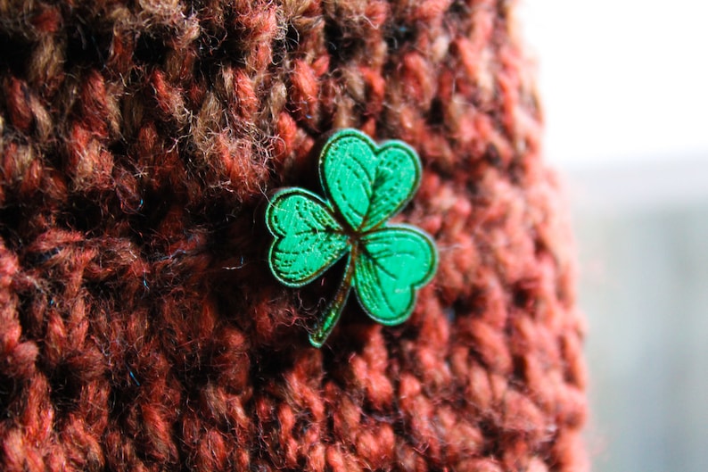 Wooden Shamrock Pin for St Patrick's Day image 1