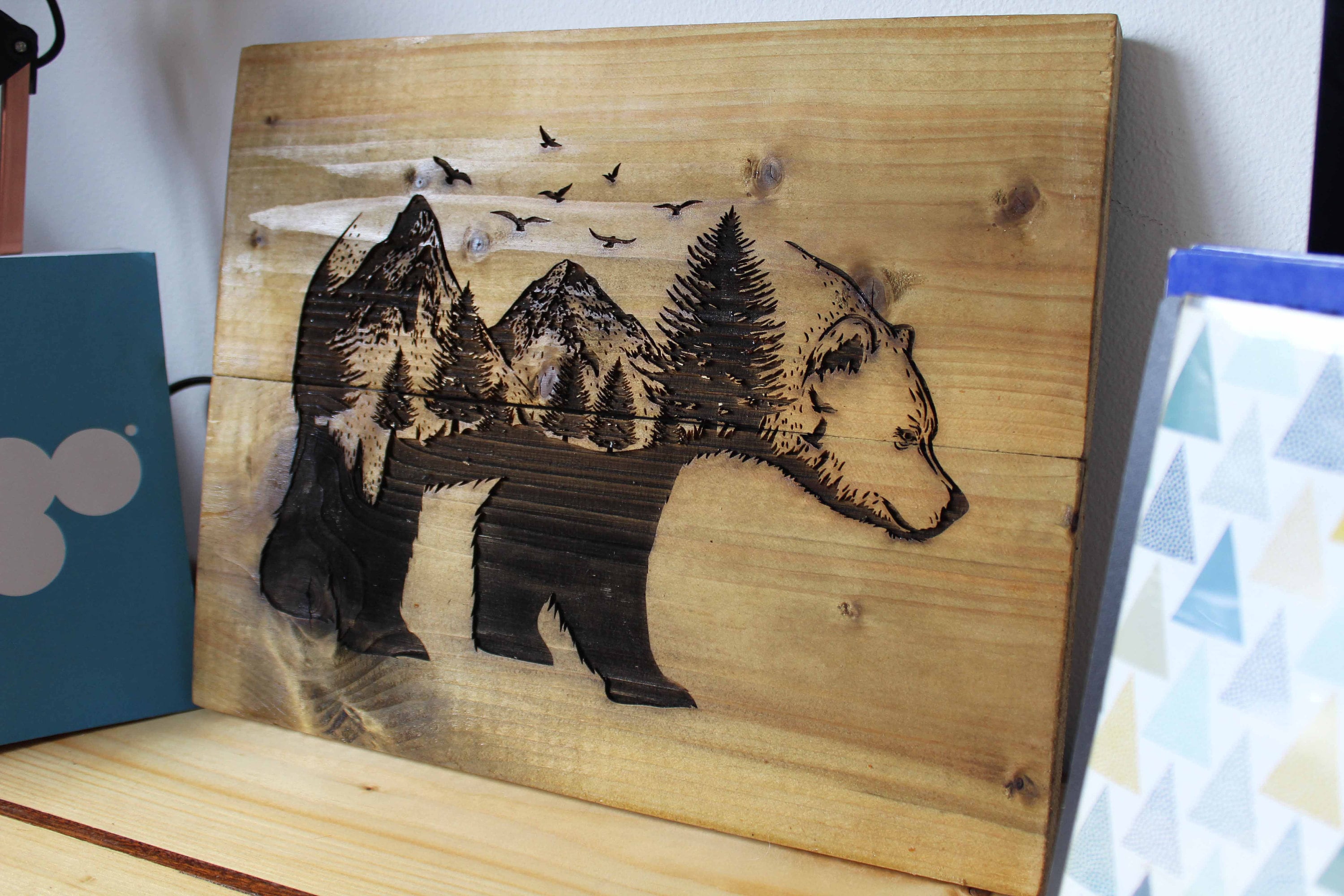 Hi Bear Wood Wall Art by beccatapert