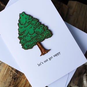 Non diventiamo sdolcinati carta ornamento in legno giorno di San Valentino Legno Fatto a mano sdolcinato divertente fidanzamento anniversario matrimonio all'aperto natura