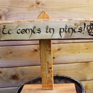 It Comes In Pints Table Sign Fantasy Wedding Decor Package Bar Beers Head Table Wedding Rustic Wood Pyrography Themed Laser Book Nerd