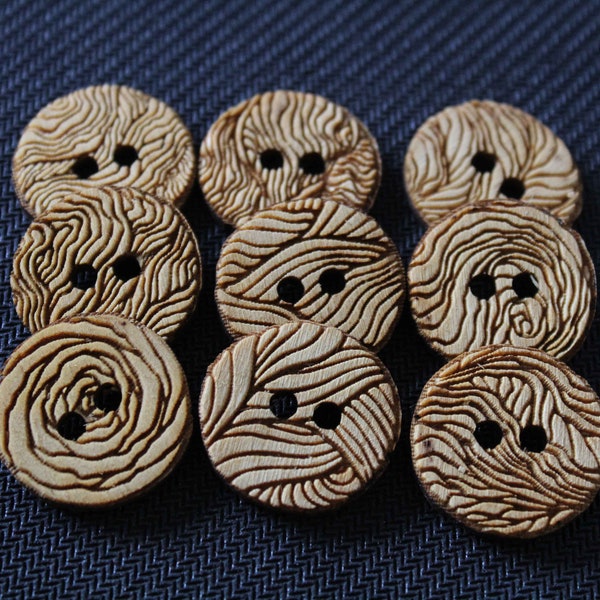 Wooden buttons Wood are bark crafts boho fun Button Flair Handmade Wood Burning laser aztec funky pattern rustic crafts handmade sewing knit