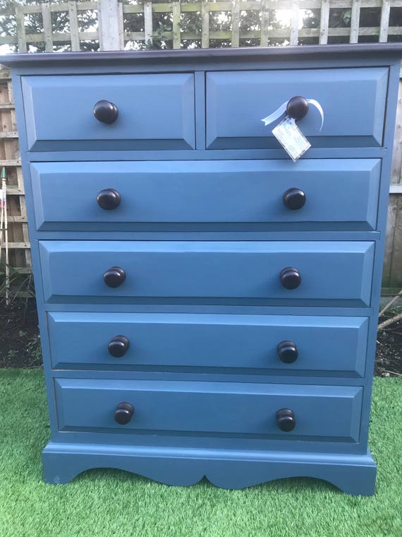 Sale Price A Lovely Hand Painted Pine Six Drawer Chest Of Etsy