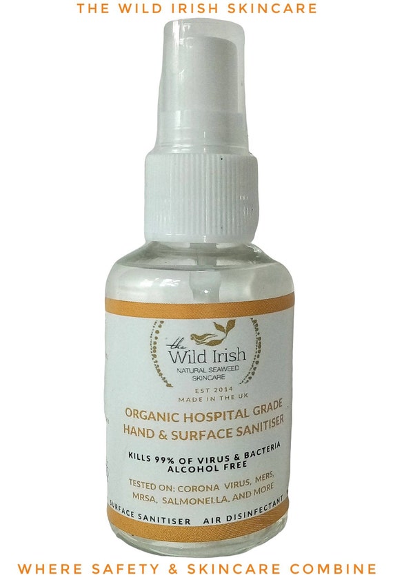 Hand & Surface Sanitiser. Alcohol Free. Proven effective against corona virus. Organic, Hospital Grade, Skin Friendly, Non Toxic Sanitiser.