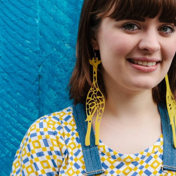 Gigantic Giraffe Earrings Tea Party at the Zoo