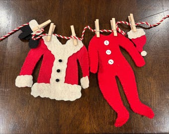 Filz Girlande, Weihnachtsgirlande, Hand genäht, 3-Fuß