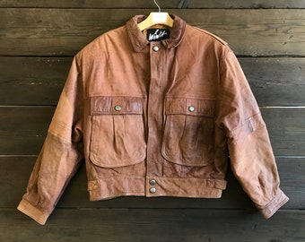 Vintage 80s Brown Leather Jacket