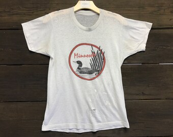 Vintage 70s/80s PAPER THIN Minnesota 50/50 Tee