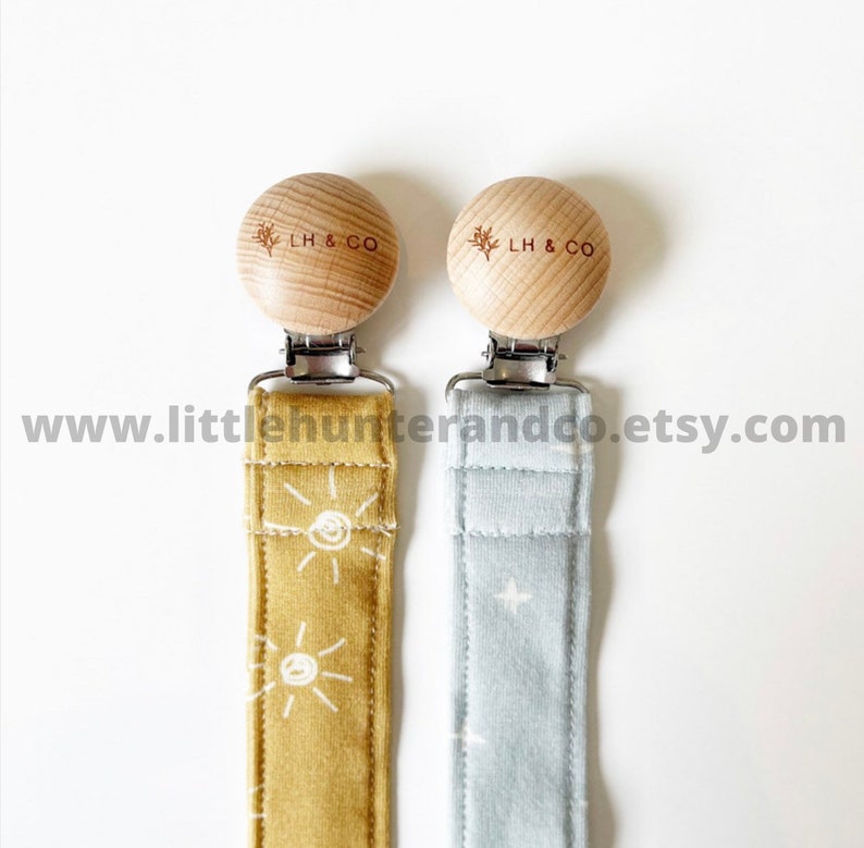 Organic Cotton Knit Pacifier Clips Organic Soother Clip Etsy