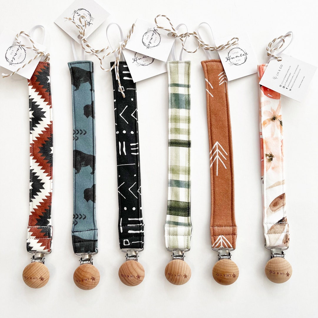 Organic Cotton Pacifier Clip Multi Color Etsy