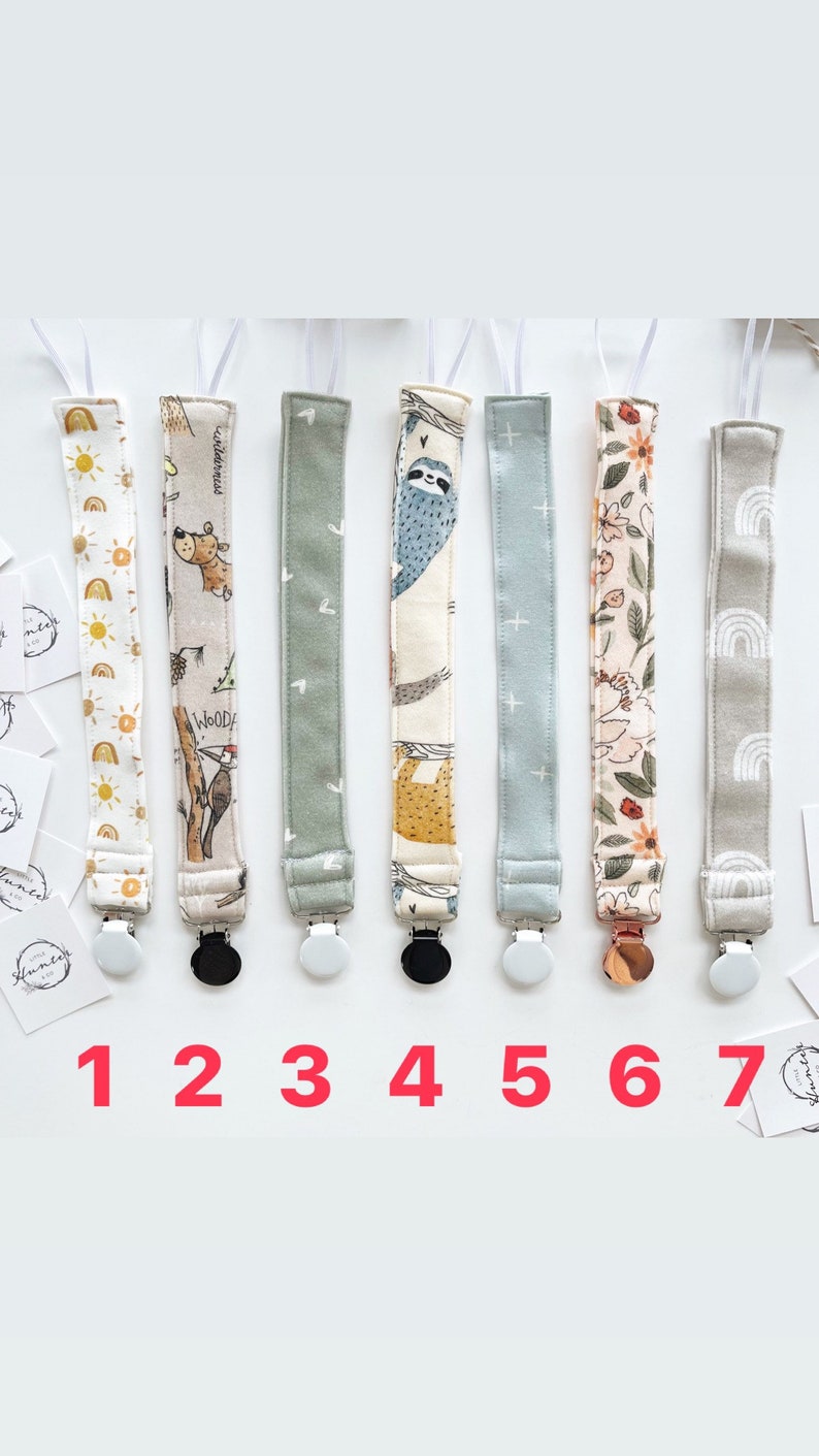 Organic Cotton Knit Pacifier Clips Organic Soother Clip Etsy