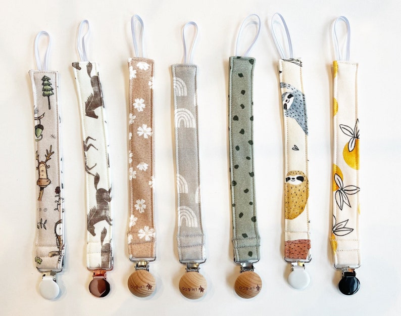 Organic Cotton Knit Pacifier Clips Organic Soother Clip Etsy