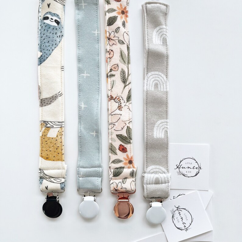 Organic Cotton Knit Pacifier Clips Organic Soother Clip Etsy