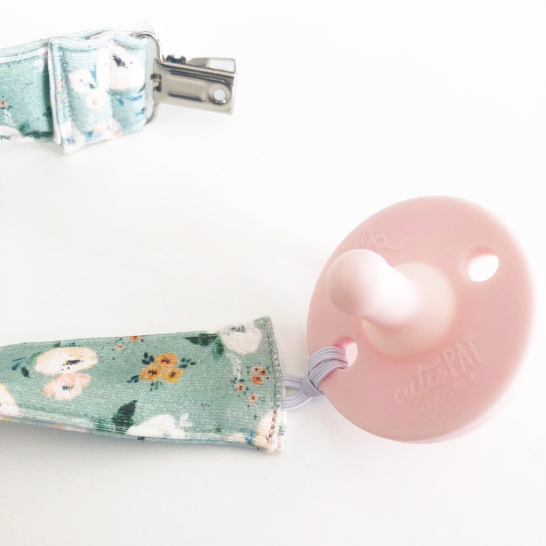 Organic Cotton Knit Pacifier Clips Organic Soother Clip Etsy