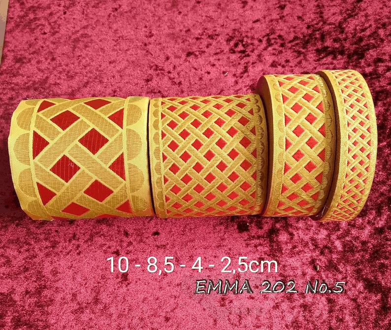 Decorative Semi-Metallic Gallon Braid Trim geometric pattern/ EMMA 202 EMMA 202.No5