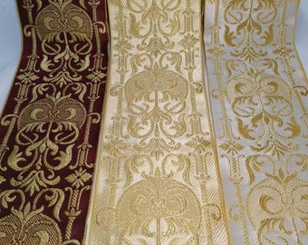 Liturgical fabric panel trim/16 cm wide/6 colour combinations