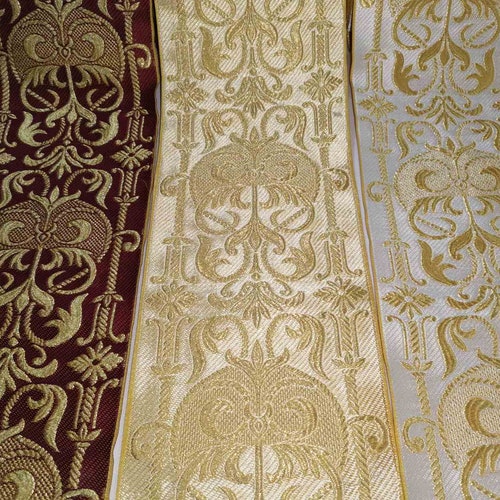 Liturgical Fabric Panel Trim/16 Cm Wide/6 Colour Combinations Etsy