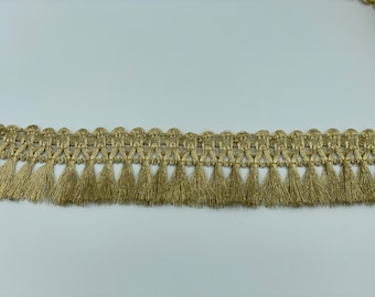 Light Gold metallic tassel fringe for liturgical vestment and home decoration.