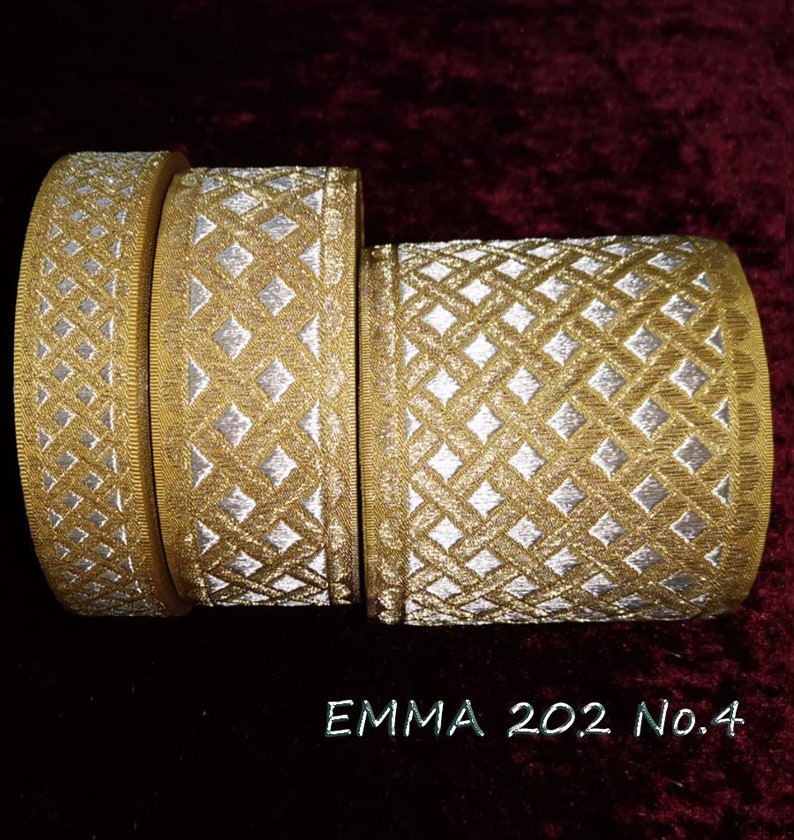 Decorative Semi-Metallic Gallon Braid Trim geometric pattern/ EMMA 202 EMMA 202.No4