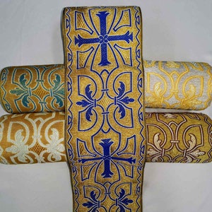 Cross pattern/Liturgical vestments jacquard metallic gallon trim/ 16 cm wide /6 colour combinations