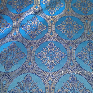 Greek cross pattern liturgical Jacquard metallic brocade fabric ( 5 colors )