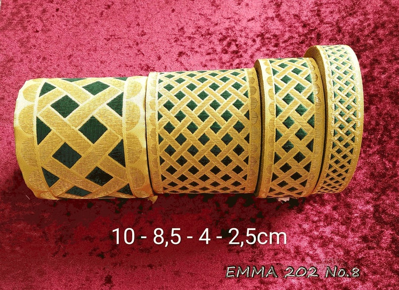 Decorative Semi-Metallic Gallon Braid Trim geometric pattern/ EMMA 202 EMMA 202.No8