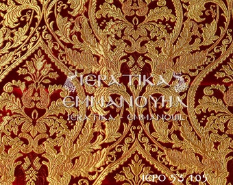 Greek Metallic Jacquard Brocade Fabric with rich relief design - 7 colours