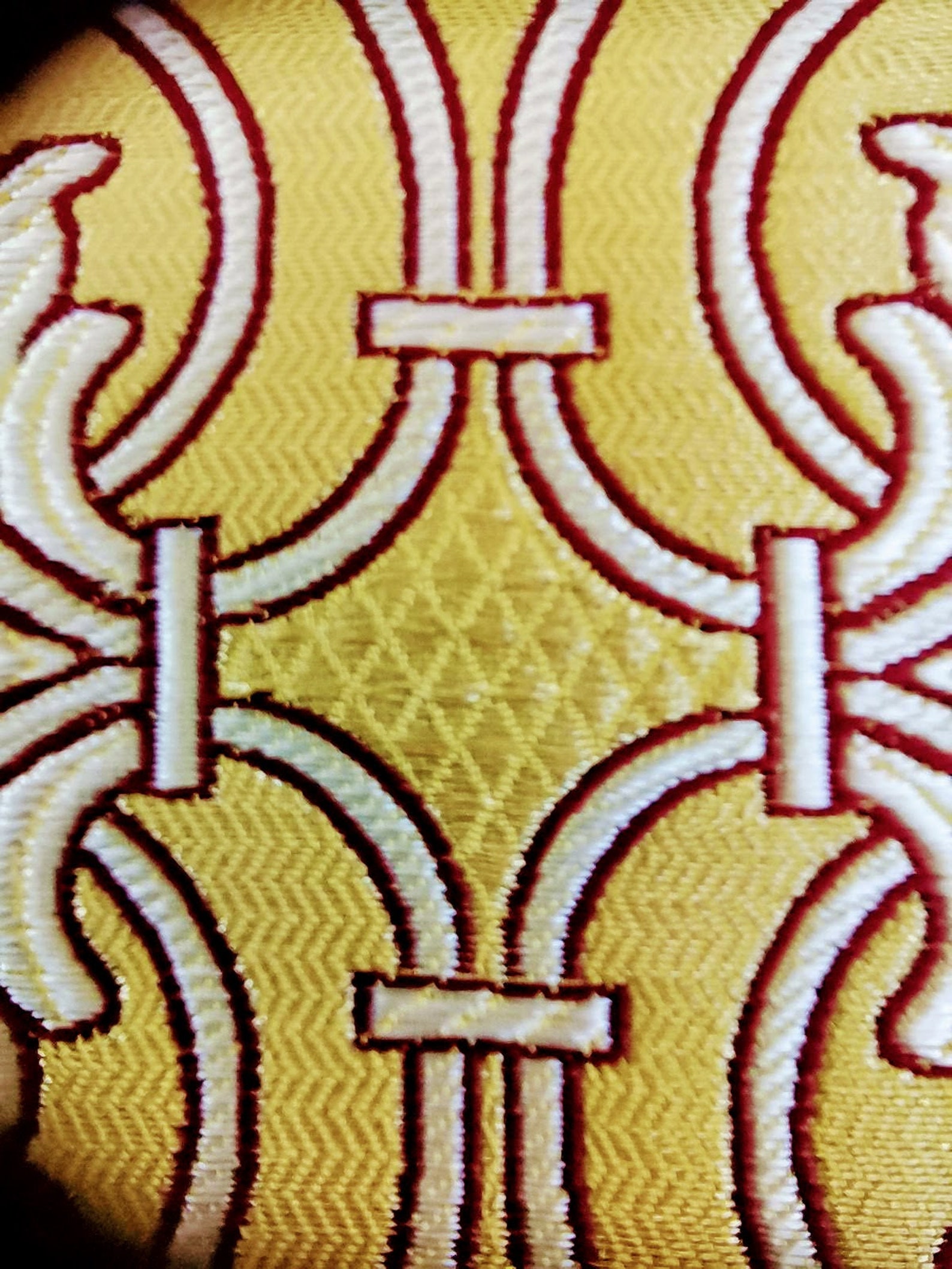 Gold Burgundy Cross pattern Liturgical metallic gallon trim 16 | Etsy