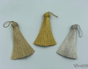 Gold- und Silbermetallic 10 cm lange Quasten, handgefertigt, Made in Griechenland!