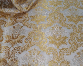 Historischer Barock Stil Jacquard Metallic Brokat Stoff! Hochwertiger Stoff, Made in Griechenland!