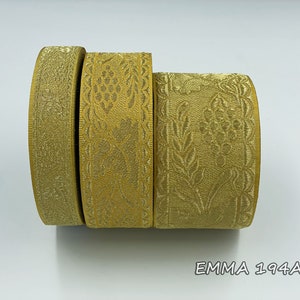 Religious Light Gold Vine design Jacquard Metallic trim 2,5 cm - 4 cm and 6 cm wide