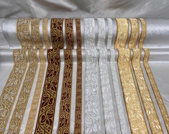 Patterned Semi Metallic Gallon, sacred trims with aesthetic appeal for vestments. / EMMA 192