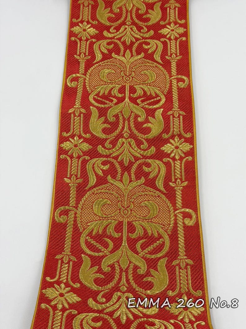 Liturgical Fabric Orphrey Panel Trim/16 Cm Wide/15 Color Combinations ...