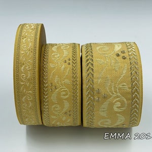 Religious Gold  Jacquard Semi Metallic trim 2,5 and 4 cm wide