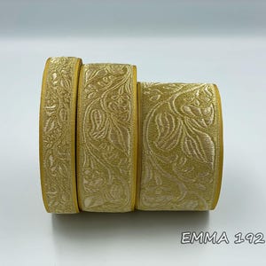 Religious Gold Leaves Jacquard Semi Metallic trim 2,5-4 and 6cm wide.