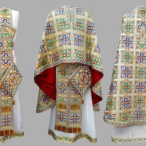 Greek orhodox liturgical vestments with bullion tasels and fringes