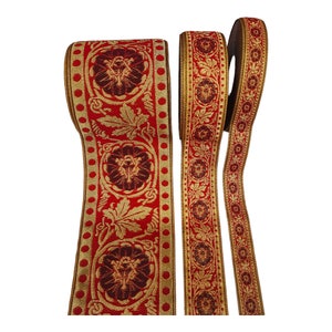 Bimetallische Jacquard-Borte mit Blumen, Breite: 2,5-4 und 10,5 cm