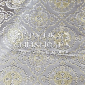 Greek liturgical vestments metallic brocade jacquard fabric