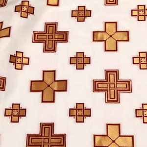 Liturgical Vestments Woven light weight cross pattern Fabric IERO 59