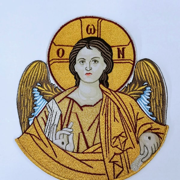 Embroidered liturgical icon - 25 x 22cm Gold or silver colour