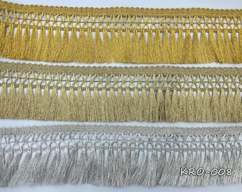 Garniture luxueuse à franges et franges par mètre - Garniture de rideau décorative pour meubles rembourrés, abat-jour et projets de couture