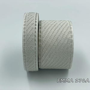 Religious Silver Metallic Jacquard trim 2,5 cm, 4 cm and 6 cm wide
