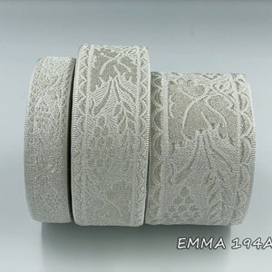Religious Silver Vine design Jacquard Metallic trim 2,5 cm - 4 cm and 6 cm wide