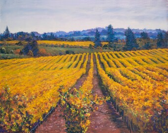 Emeritus Vineyard. Giclee Print. Based on my Original Landscape Painting.