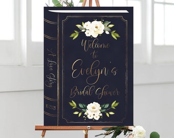 Fairytale Book Bridal Shower Welcome Sign, Regency Romance, Printed Wedding Poster