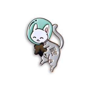 astronaut space cat enamel pin jewelry, cute backpack lapel pin badge, cat lover brooch, christmas stocking stuffer