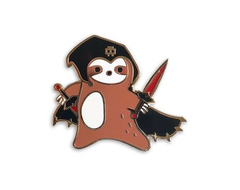 Sloth Enamel Pin, DnD Father's Day Gift, Rogue Sloth Lapel Pin Jewelry, Nerd Merch, D20 Gamer Dungeons and Dragons, Gifts for Geeks