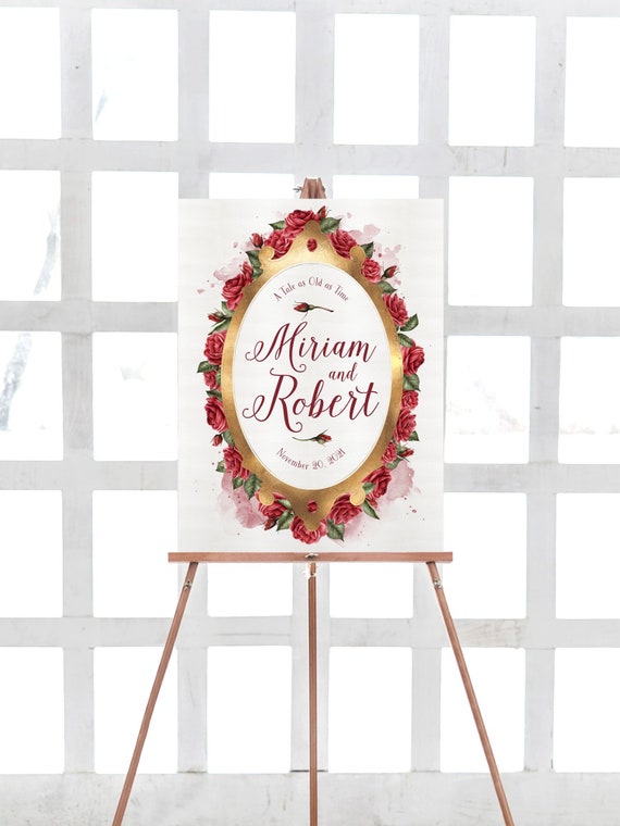 Beauty And The Beast Wedding Welcome Sign Fairytale Wedding Etsy