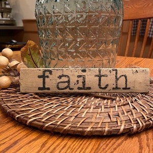 Repurposed inspirational hand painted vintage shutter slat. (faith)