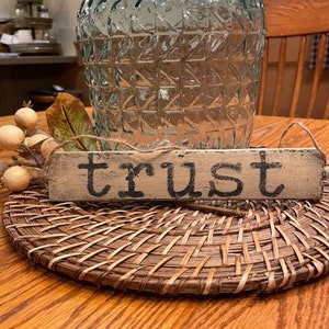 Repurposed inspirational hand painted vintage shutter slat. (TRUST)